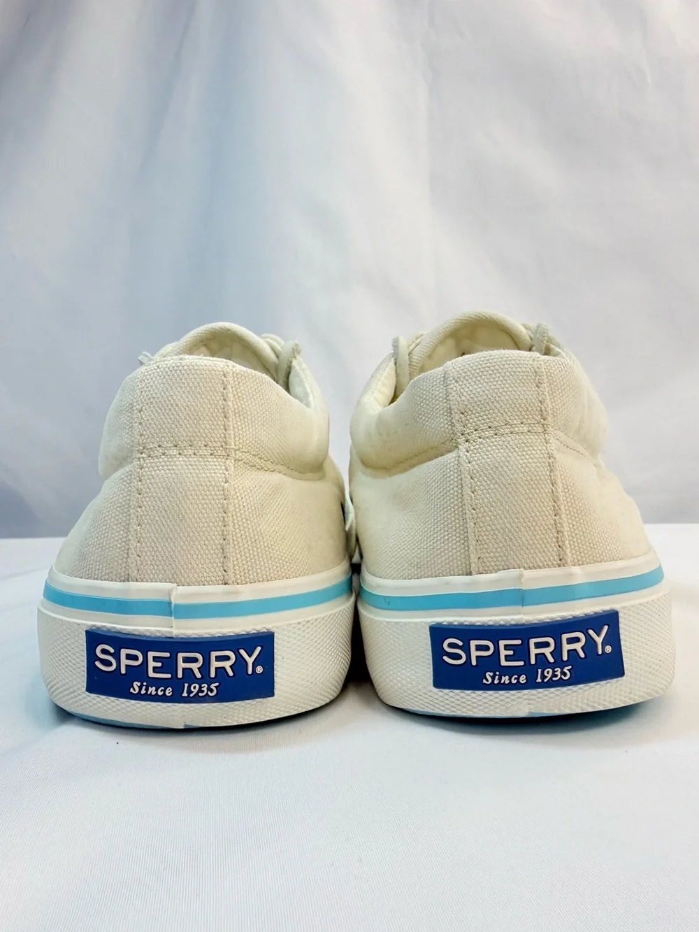 Sperry Top-Sider Striper II CVO Canvas Sneakers Off-White Men's 7.5 NWOT *Defect